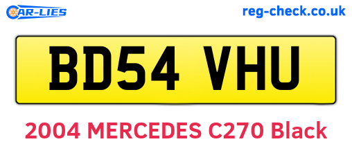 BD54VHU are the vehicle registration plates.