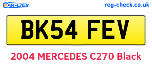 BK54FEV are the vehicle registration plates.
