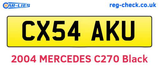 CX54AKU are the vehicle registration plates.