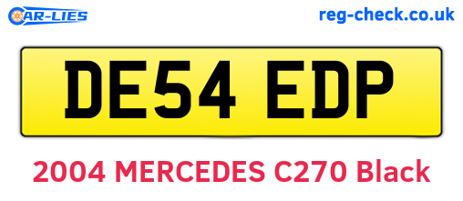 DE54EDP are the vehicle registration plates.