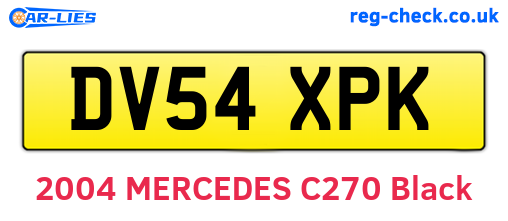 DV54XPK are the vehicle registration plates.