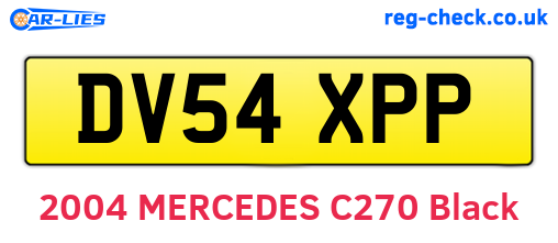DV54XPP are the vehicle registration plates.