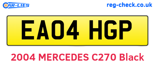 EA04HGP are the vehicle registration plates.