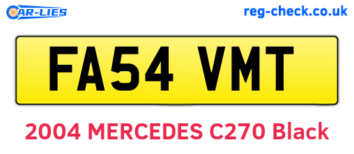 FA54VMT are the vehicle registration plates.