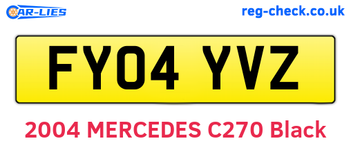 FY04YVZ are the vehicle registration plates.