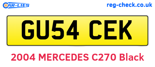 GU54CEK are the vehicle registration plates.