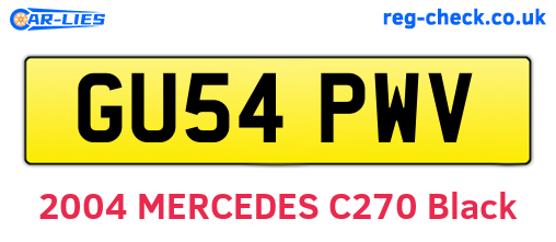 GU54PWV are the vehicle registration plates.