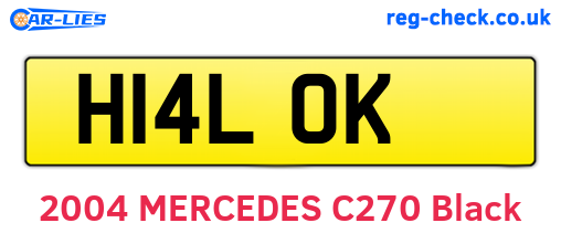 H14LOK are the vehicle registration plates.