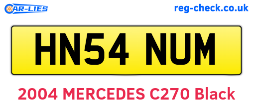 HN54NUM are the vehicle registration plates.