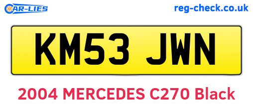 KM53JWN are the vehicle registration plates.