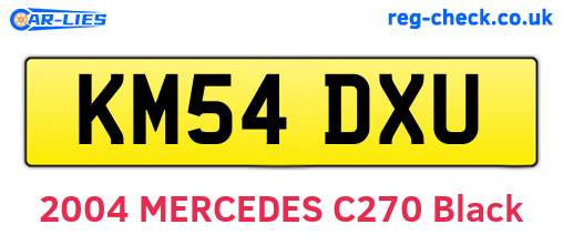 KM54DXU are the vehicle registration plates.