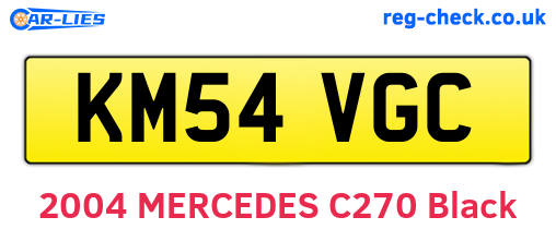 KM54VGC are the vehicle registration plates.