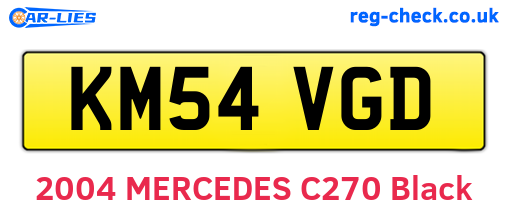 KM54VGD are the vehicle registration plates.