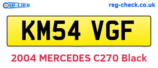 KM54VGF are the vehicle registration plates.
