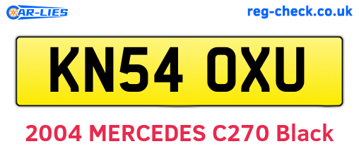 KN54OXU are the vehicle registration plates.