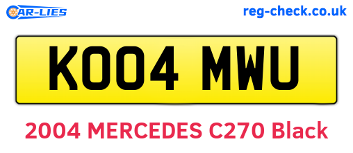 KO04MWU are the vehicle registration plates.