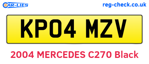 KP04MZV are the vehicle registration plates.
