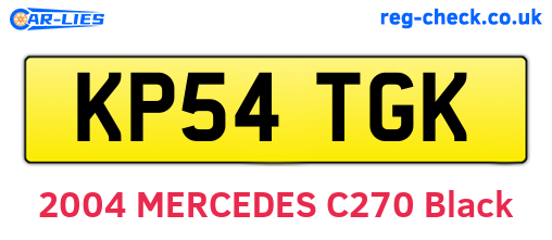 KP54TGK are the vehicle registration plates.