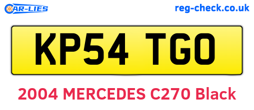KP54TGO are the vehicle registration plates.