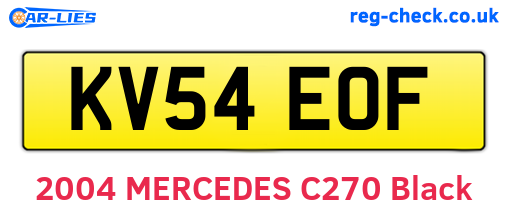 KV54EOF are the vehicle registration plates.