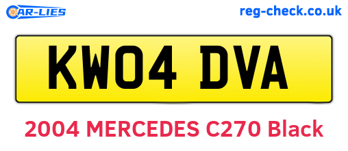 KW04DVA are the vehicle registration plates.
