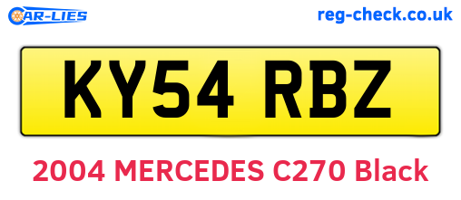 KY54RBZ are the vehicle registration plates.