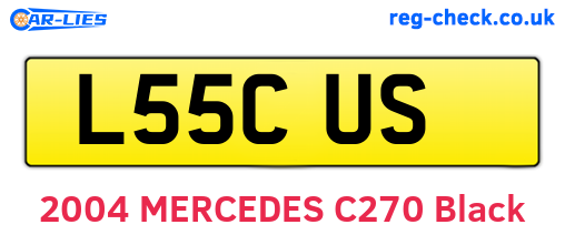 L55CUS are the vehicle registration plates.