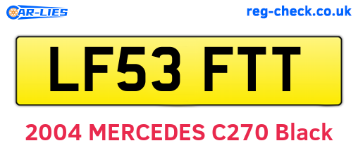 LF53FTT are the vehicle registration plates.