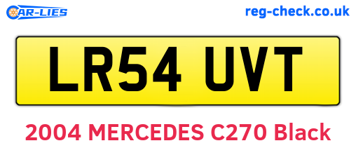 LR54UVT are the vehicle registration plates.