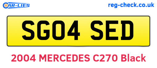 SG04SED are the vehicle registration plates.