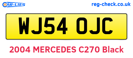 WJ54OJC are the vehicle registration plates.