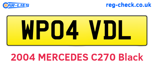 WP04VDL are the vehicle registration plates.