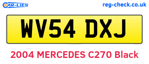 WV54DXJ are the vehicle registration plates.