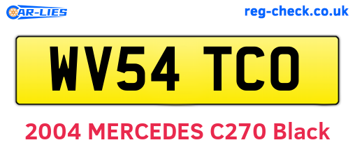 WV54TCO are the vehicle registration plates.