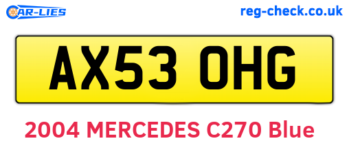 AX53OHG are the vehicle registration plates.