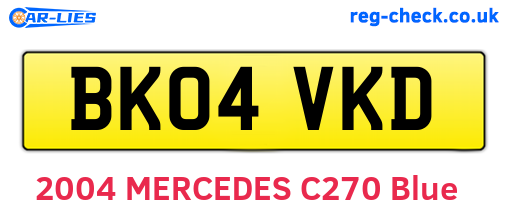 BK04VKD are the vehicle registration plates.