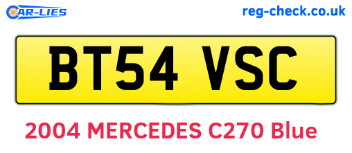 BT54VSC are the vehicle registration plates.
