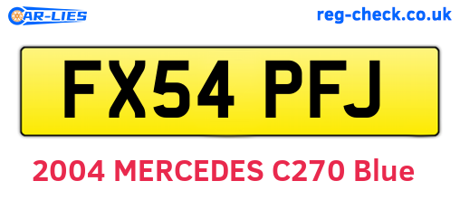 FX54PFJ are the vehicle registration plates.