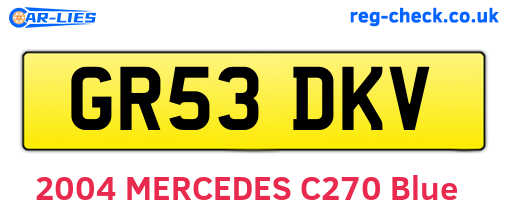 GR53DKV are the vehicle registration plates.