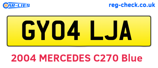 GY04LJA are the vehicle registration plates.