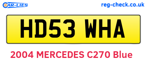 HD53WHA are the vehicle registration plates.