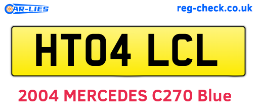 HT04LCL are the vehicle registration plates.