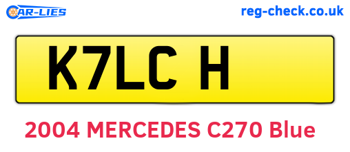 K7LCH are the vehicle registration plates.
