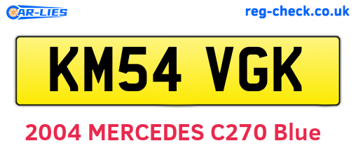KM54VGK are the vehicle registration plates.