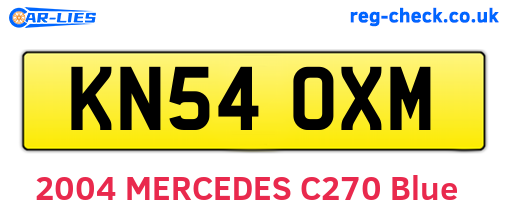 KN54OXM are the vehicle registration plates.