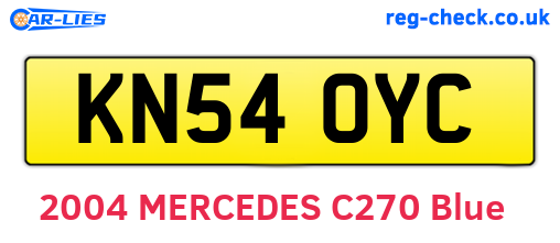 KN54OYC are the vehicle registration plates.