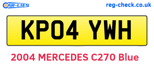 KP04YWH are the vehicle registration plates.
