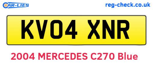 KV04XNR are the vehicle registration plates.