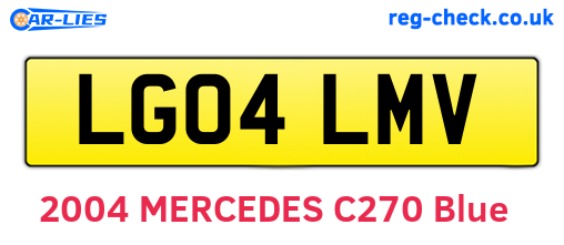LG04LMV are the vehicle registration plates.