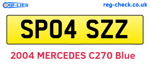 SP04SZZ are the vehicle registration plates.